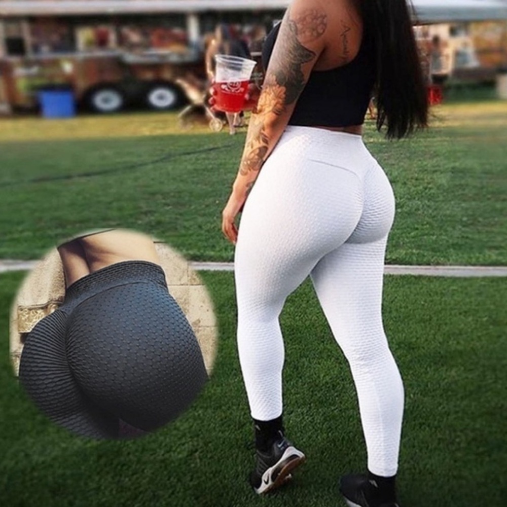 Black Textured Workout Fitness Yoga Leggings